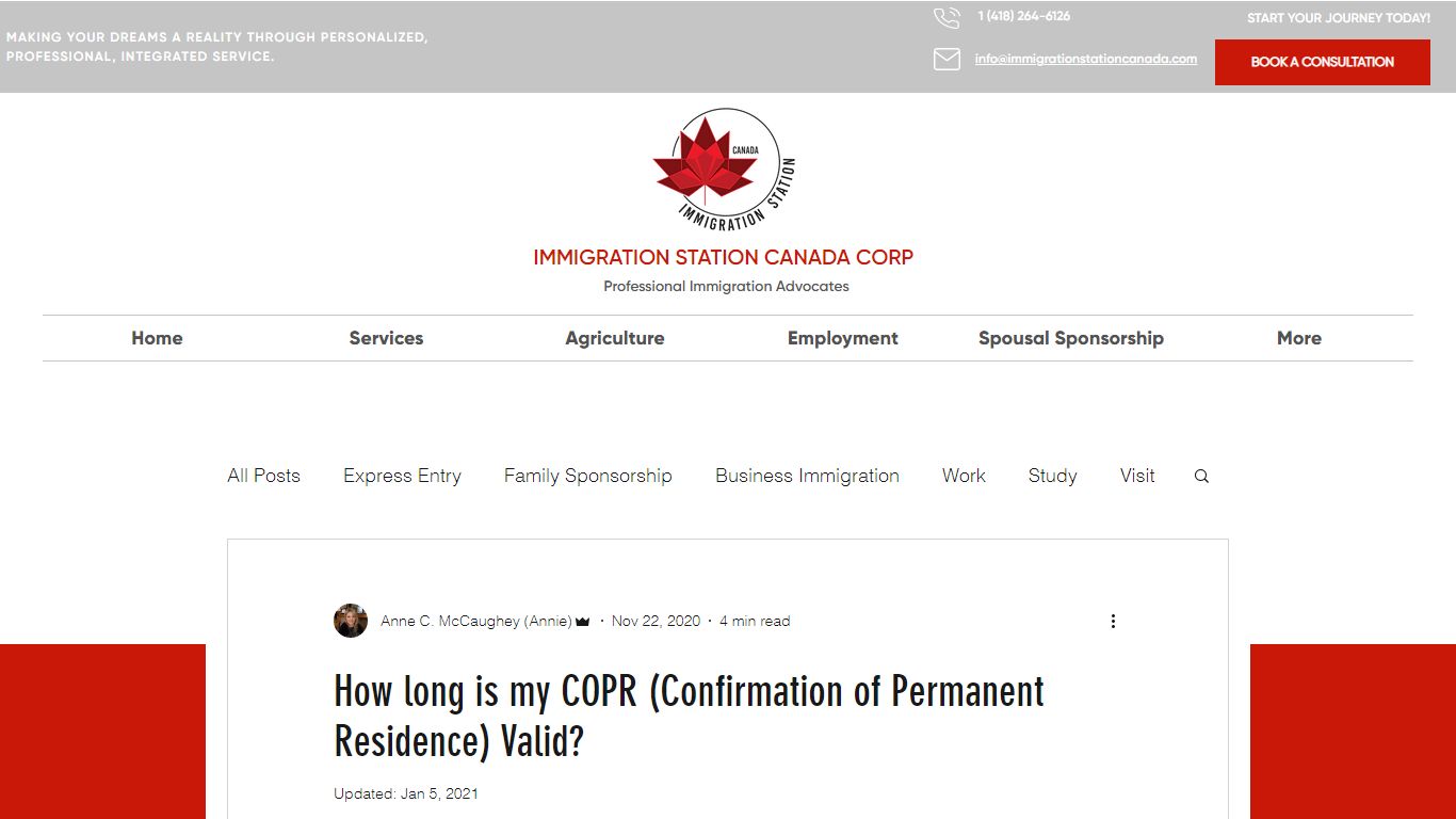 How long is my COPR (Confirmation of Permanent Residence) Valid?